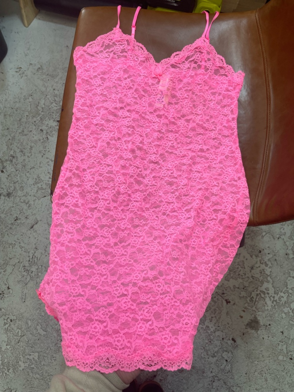 Victoria's Secret Hot Pink Lace Slip